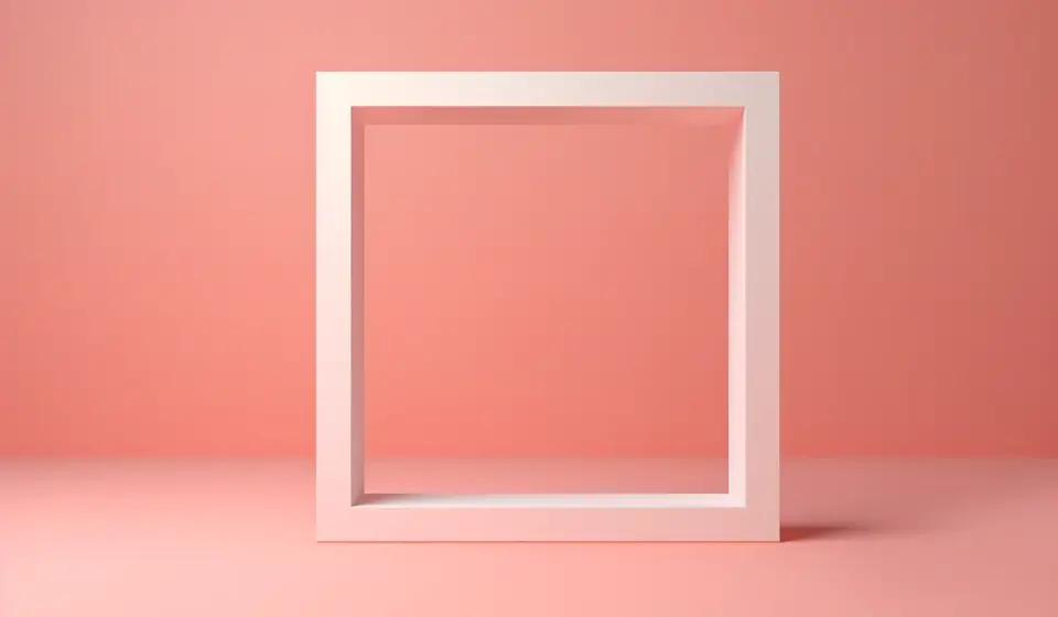 3d rendering square shape red background