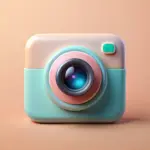 3d video camera icon isolated with lens